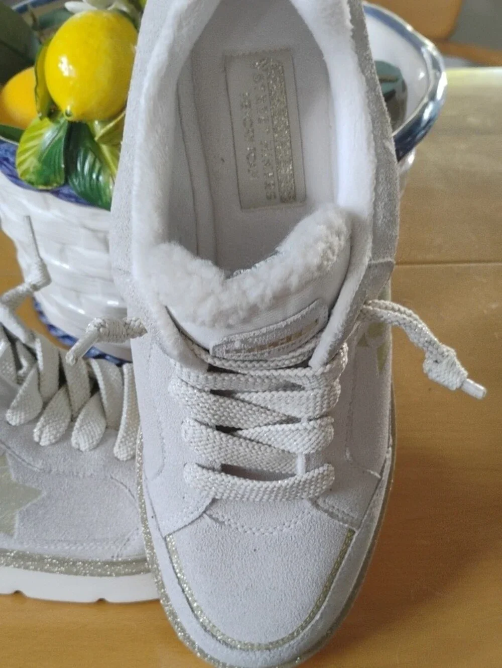 Sketchers Star Accent Sneaker with Glitter Trim